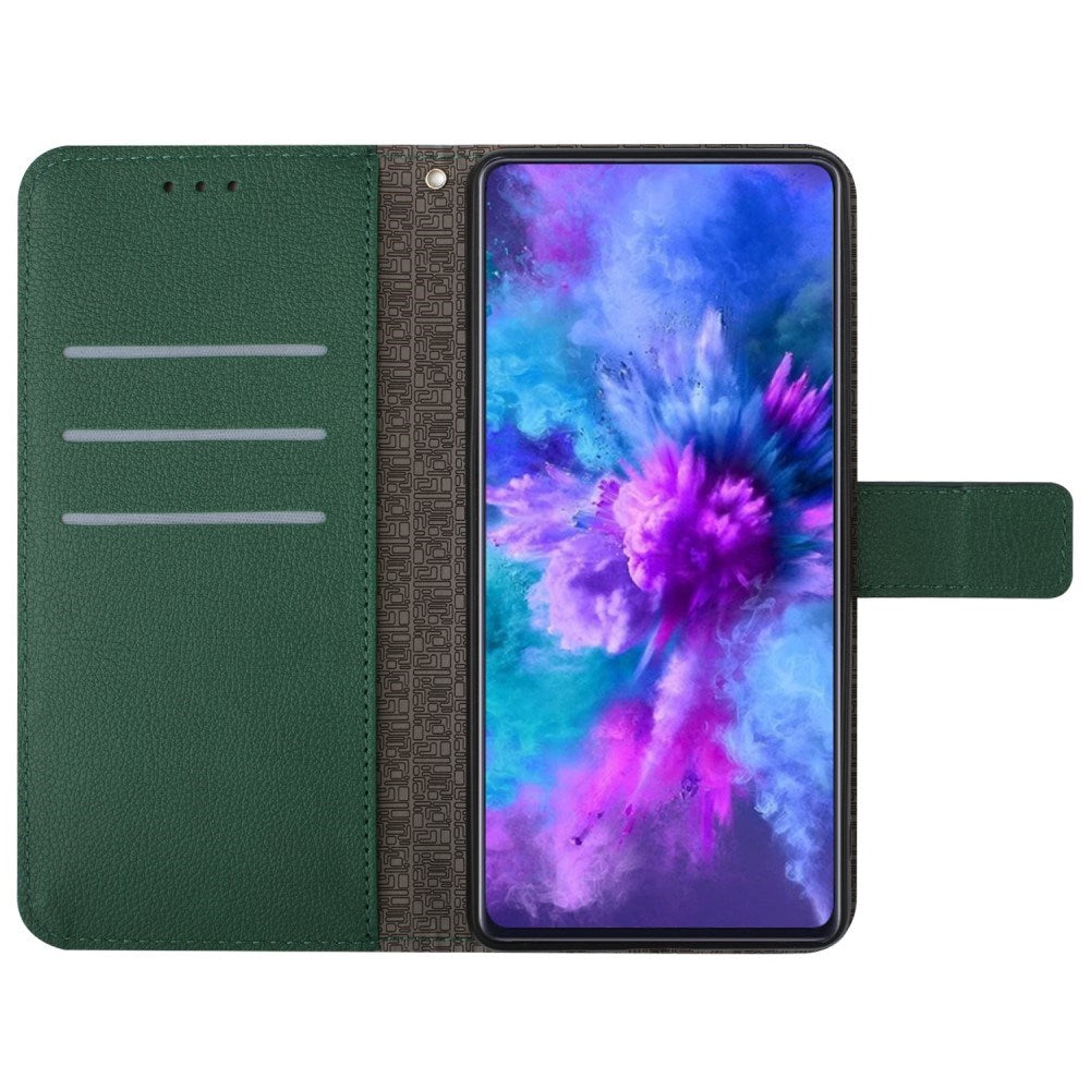 EIDERWOOD Sony Xperia 10 VI Læder Mobil Cover m. Pung & Strop - Rombe Indgravering - Grøn