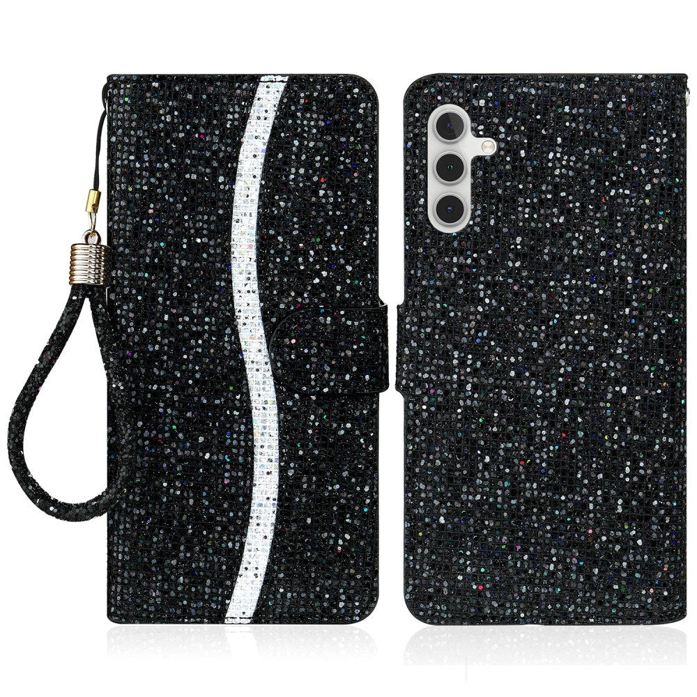EIDERWOOD Samsung Galaxy S24 / S25 Glimmer Flip Cover inkl. Kortholder og Ståfunktion - Sort