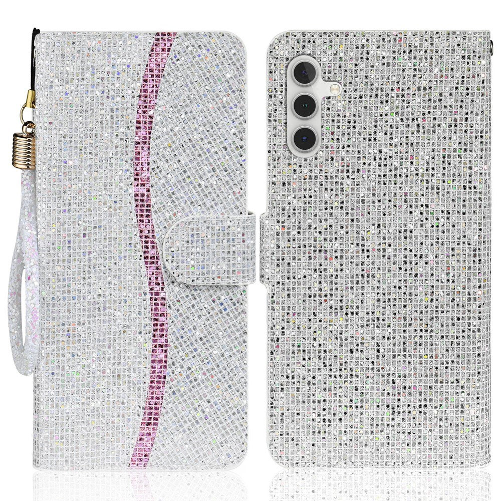 EIDERWOOD Samsung Galaxy S24 / S25 Glimmer Flip Cover inkl. Kortholder og Ståfunktion - Sølv