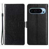 EIDERWOOD Google Pixel 9 / 9 Pro Sommerfugle Læder Mobil Cover m. Pung - Sort