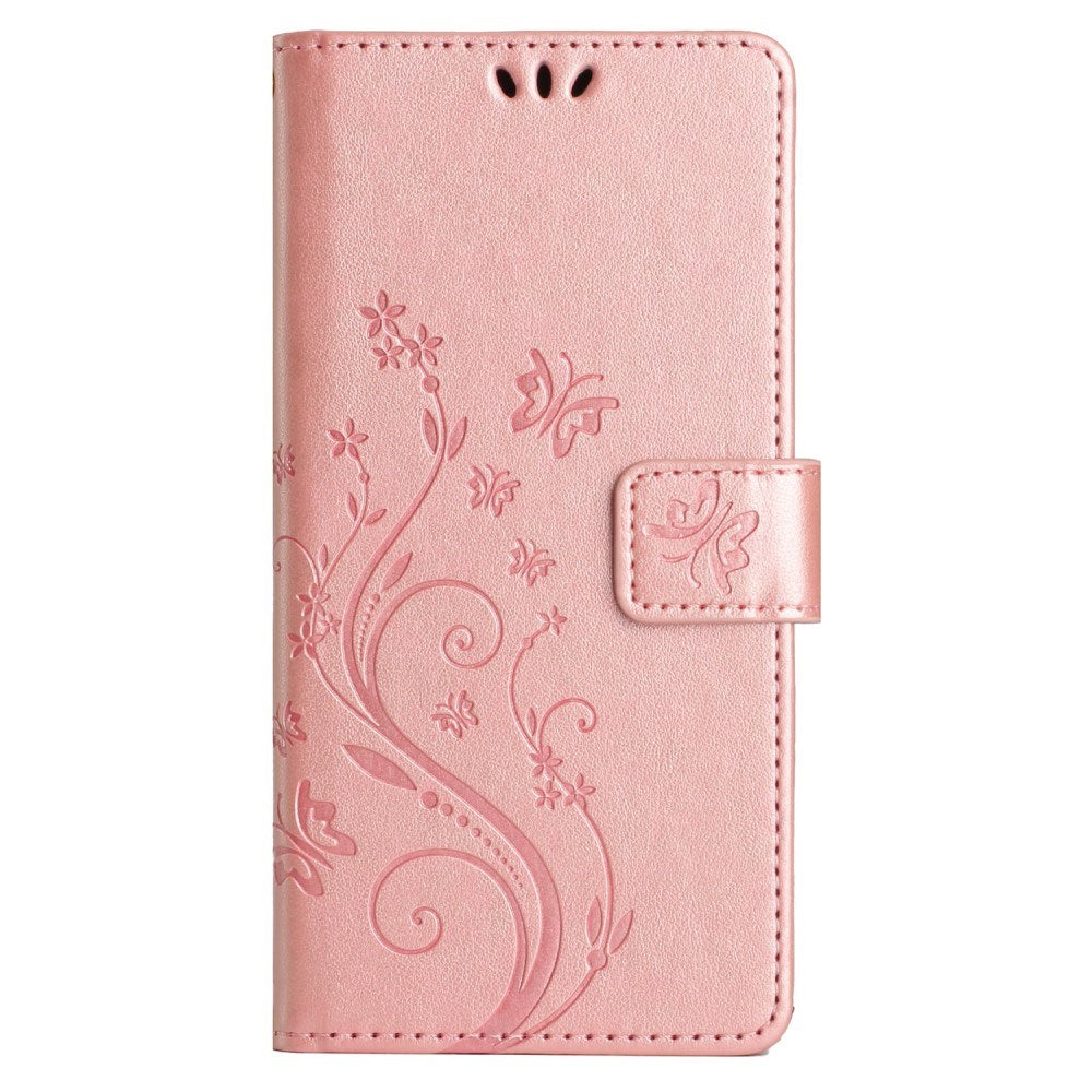 EIDERWOOD Google Pixel 9 / 9 Pro Sommerfugle Læder Mobil Cover m. Pung - Rose Gold