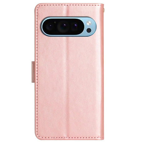 EIDERWOOD Google Pixel 9 / 9 Pro Sommerfugle Læder Mobil Cover m. Pung - Rose Gold