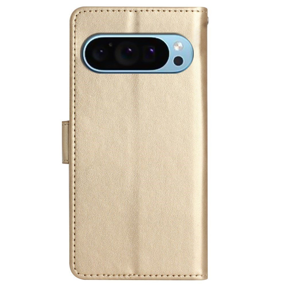 EIDERWOOD Google Pixel 9 / 9 Pro Sommerfugle Læder Mobil Cover m. Pung - Guld