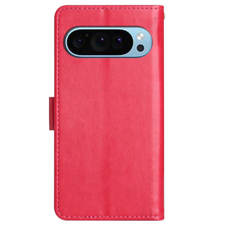 EIDERWOOD Google Pixel 9 / 9 Pro Sommerfugle Læder Mobil Cover m. Pung - Rød