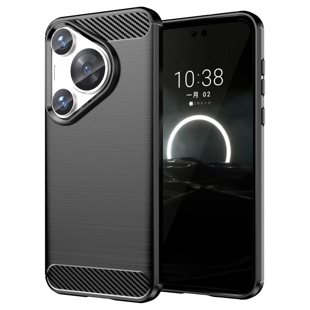 EIDERWOOD Huawei Pura 70 Pro / 70 Pro+ (Plus) Brushed Carbon Mobil Cover - Sort