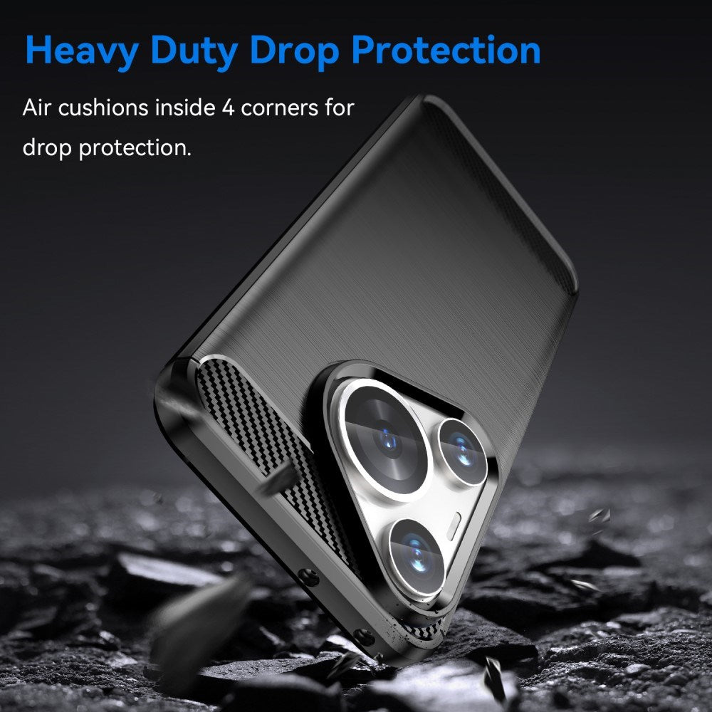 EIDERWOOD Huawei Pura 70 Pro / 70 Pro+ (Plus) Brushed Carbon Mobil Cover - Sort