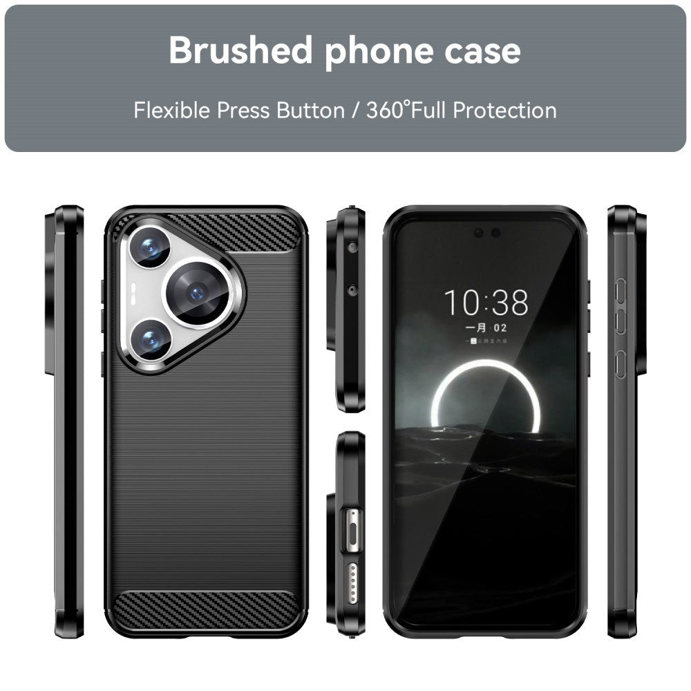 EIDERWOOD Huawei Pura 70 Pro / 70 Pro+ (Plus) Brushed Carbon Mobil Cover - Sort