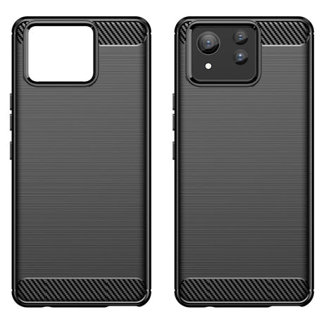 EIDERWOOD Asus Zenfone 11 Ultra Brushed Carbon Fiber Fleksibelt Plastik Mobil Cover - Sort