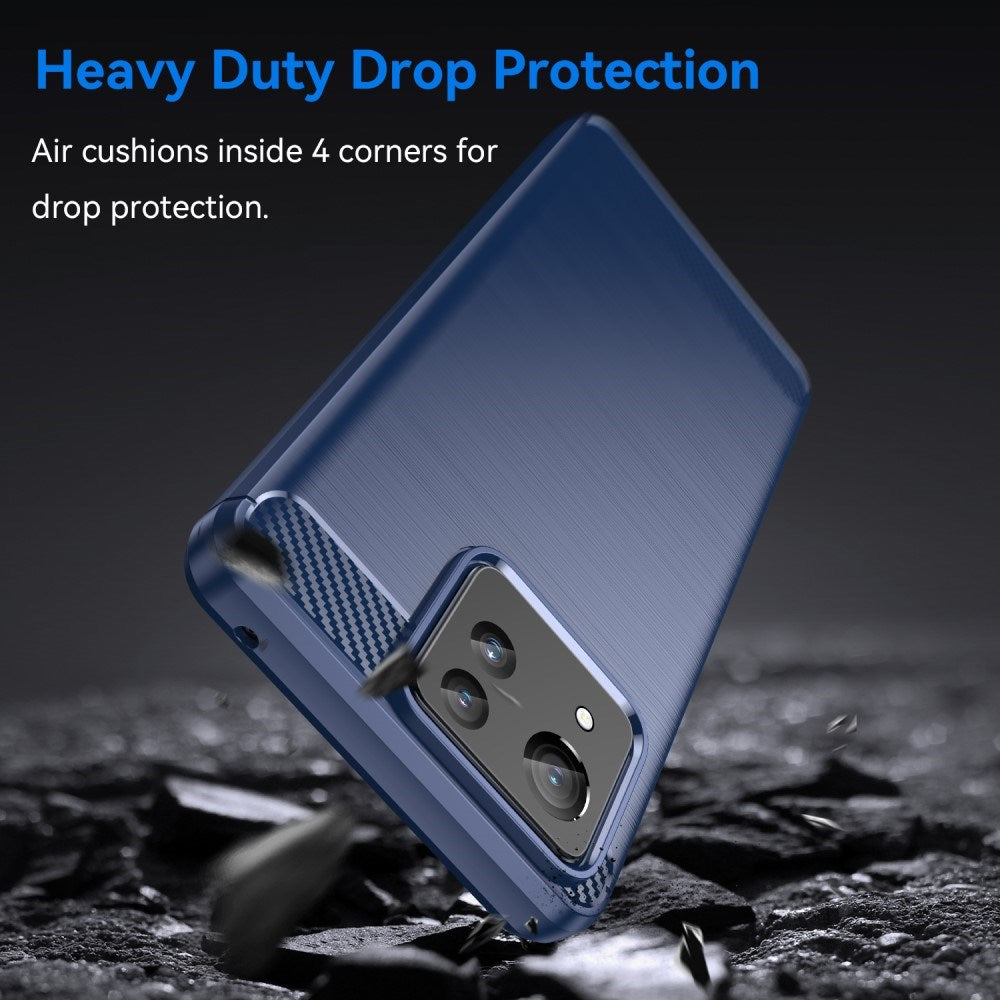 EIDERWOOD Asus Zenfone 11 Ultra Brushed Carbon Fiber Fleksibelt Plastik Mobil Cover - Blå