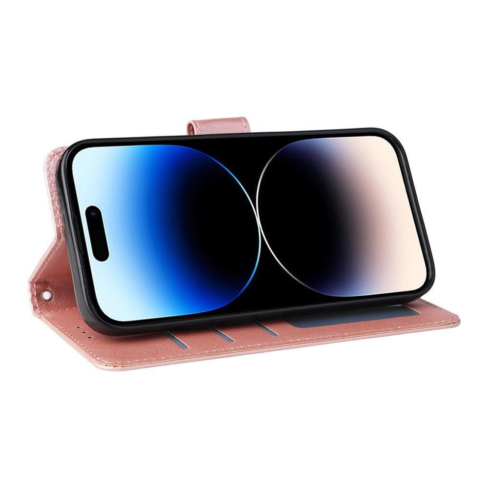 EIDERWOOD - iPhone 14 Pro Max Kunstlæder Flip Cover m. Strop - Rose Gold