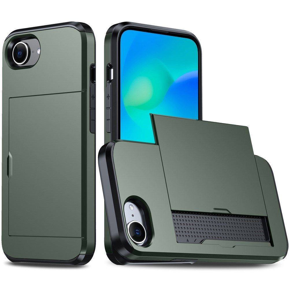 EIDERWOOD iPhone 17e / 16e Cover med Kortholder - Mørkegrøn