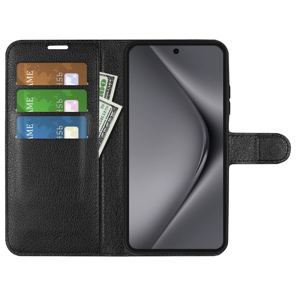 EIDERWOOD - Huawei Pura 70 Pro / 70 Pro+ (Plus) - Kunstlæder Flip Cover m. Kortholder & Ståfunktion - Sort