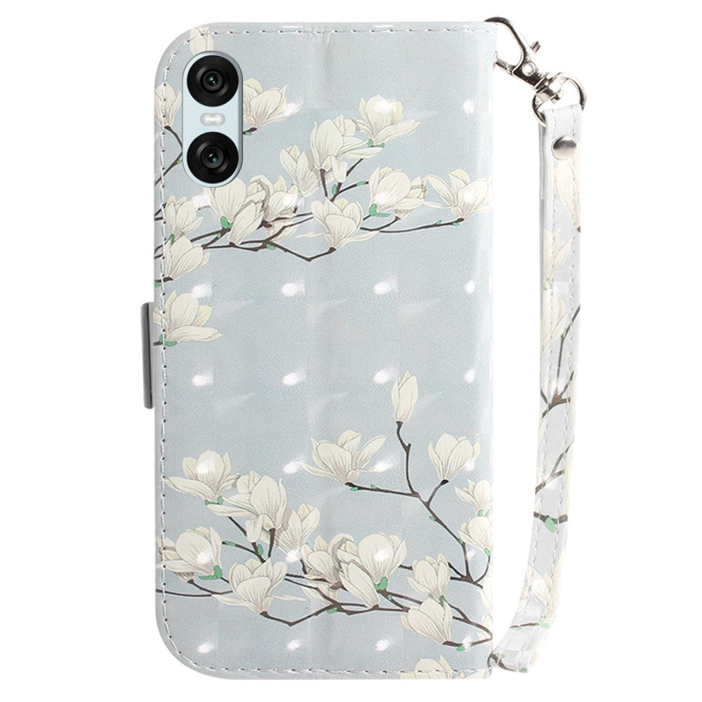 EIDERWOOD Sony Xperia 5 VI Læder Mobil Cover m. Pung & Strop - Magnolia Blomster
