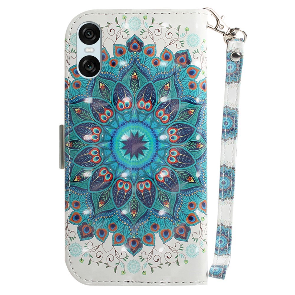 EIDERWOOD Sony Xperia 5 VI Læder Mobil Cover m. Pung & Strop - Påfugl Krans