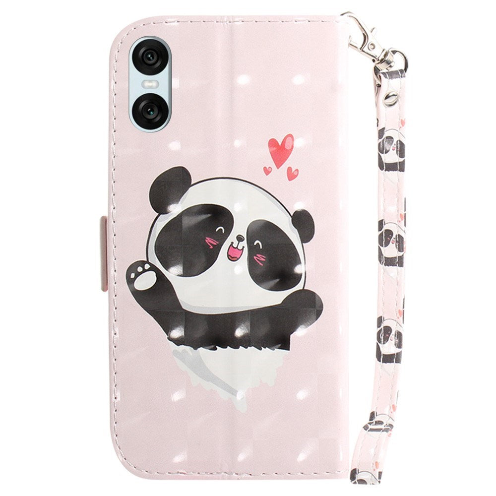 EIDERWOOD Sony Xperia 5 VI Læder Mobil Cover m. Pung & Strop - Glad Panda