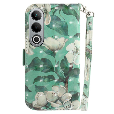 EIDERWOOD OnePlus Nord CE4 (5G) Læder Mobil Cover m. Print - Grøn med Blomster