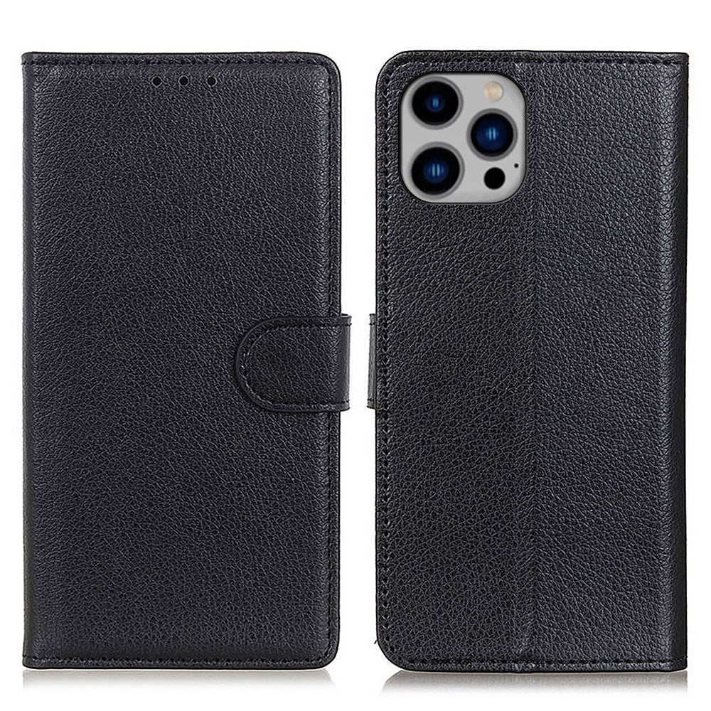 EIDERWOOD iPhone 16 Pro Max Læder Flip Cover m. Kortholder & Stander - Sort