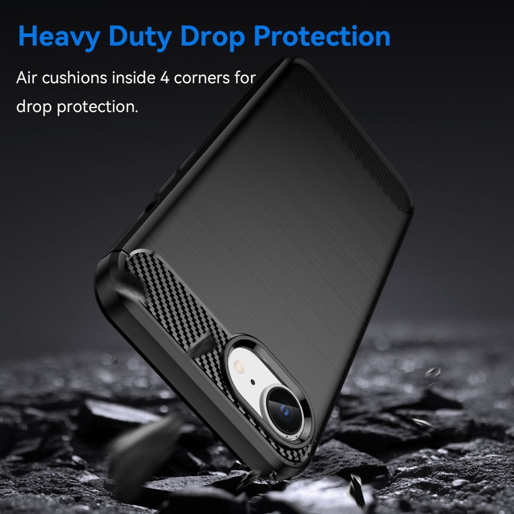 EIDERWOOD iPhone 17e / 16e Brushed Carbon Mobil Cover - Sort