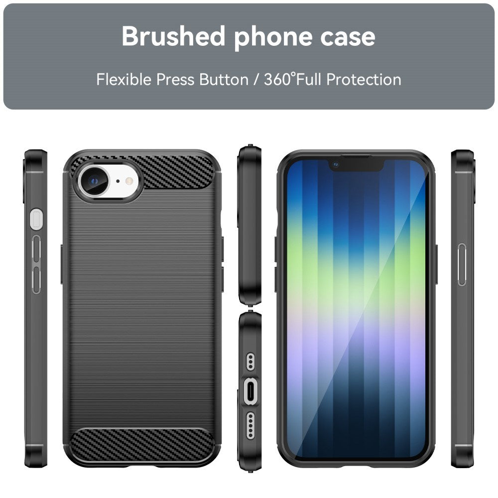 EIDERWOOD iPhone 17e / 16e Brushed Carbon Mobil Cover - Sort
