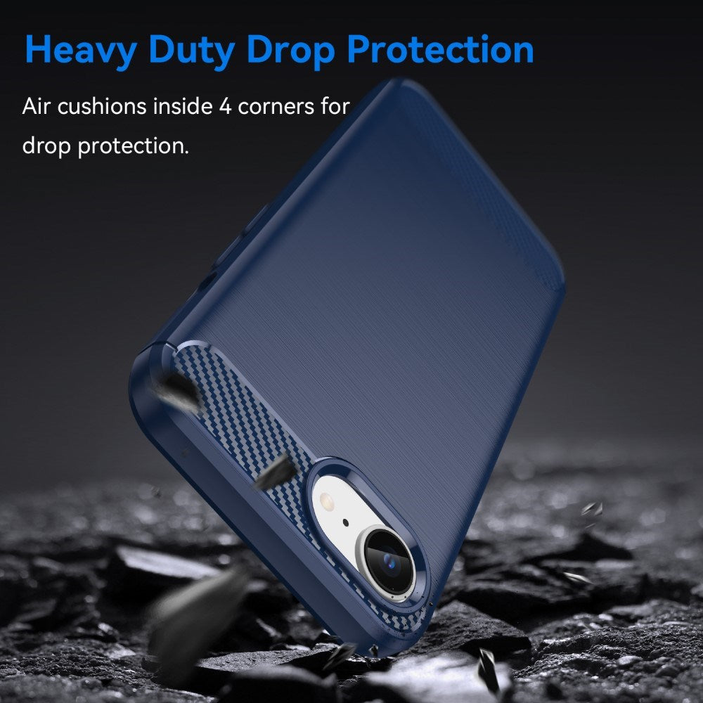 EIDERWOOD iPhone 17e / 16e Brushed Carbon Mobil Cover - Blå