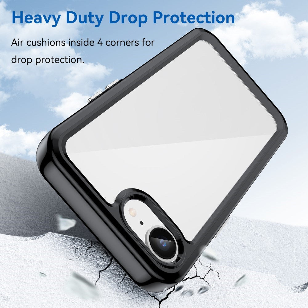 EIDERWOOD iPhone 16e Hybrid Plastik Mobil Cover - Gennemsigtig / Sort Kant