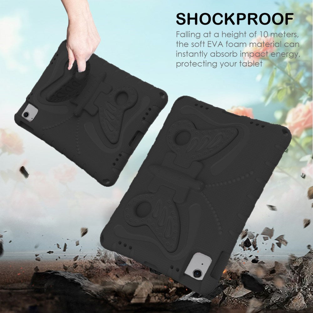 EIDERWOOD iPad Air 11" (2026 / 2025 / 2024) Butterfly Børne Cover m. Skulderstrop & Ståfunktion - Sort