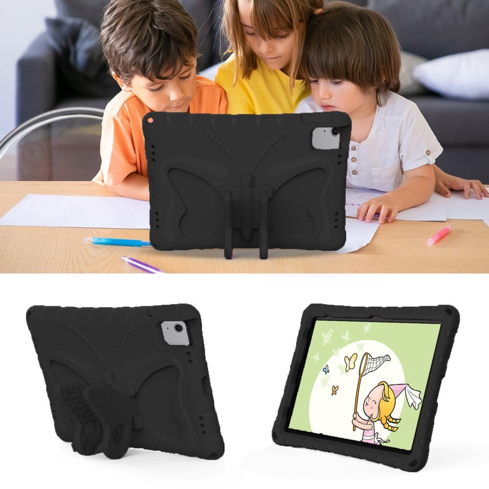 EIDERWOOD iPad Air 11" (2026 / 2025 / 2024) Butterfly Børne Cover m. Skulderstrop & Ståfunktion - Sort