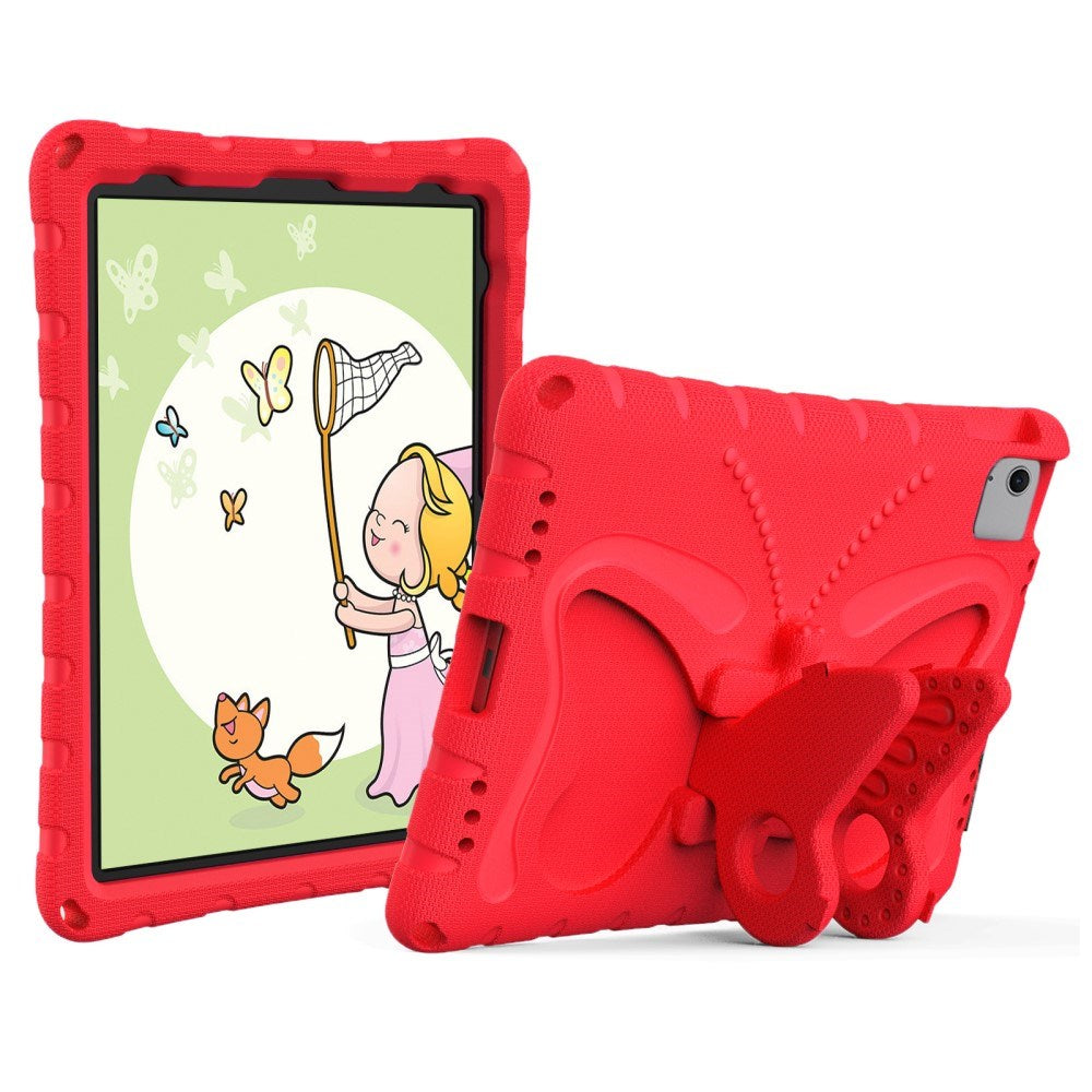 EIDERWOOD iPad Air 11" (2025 / 2024) Butterfly Børne Cover m. Skulderstrop & Ståfunktion - Rød