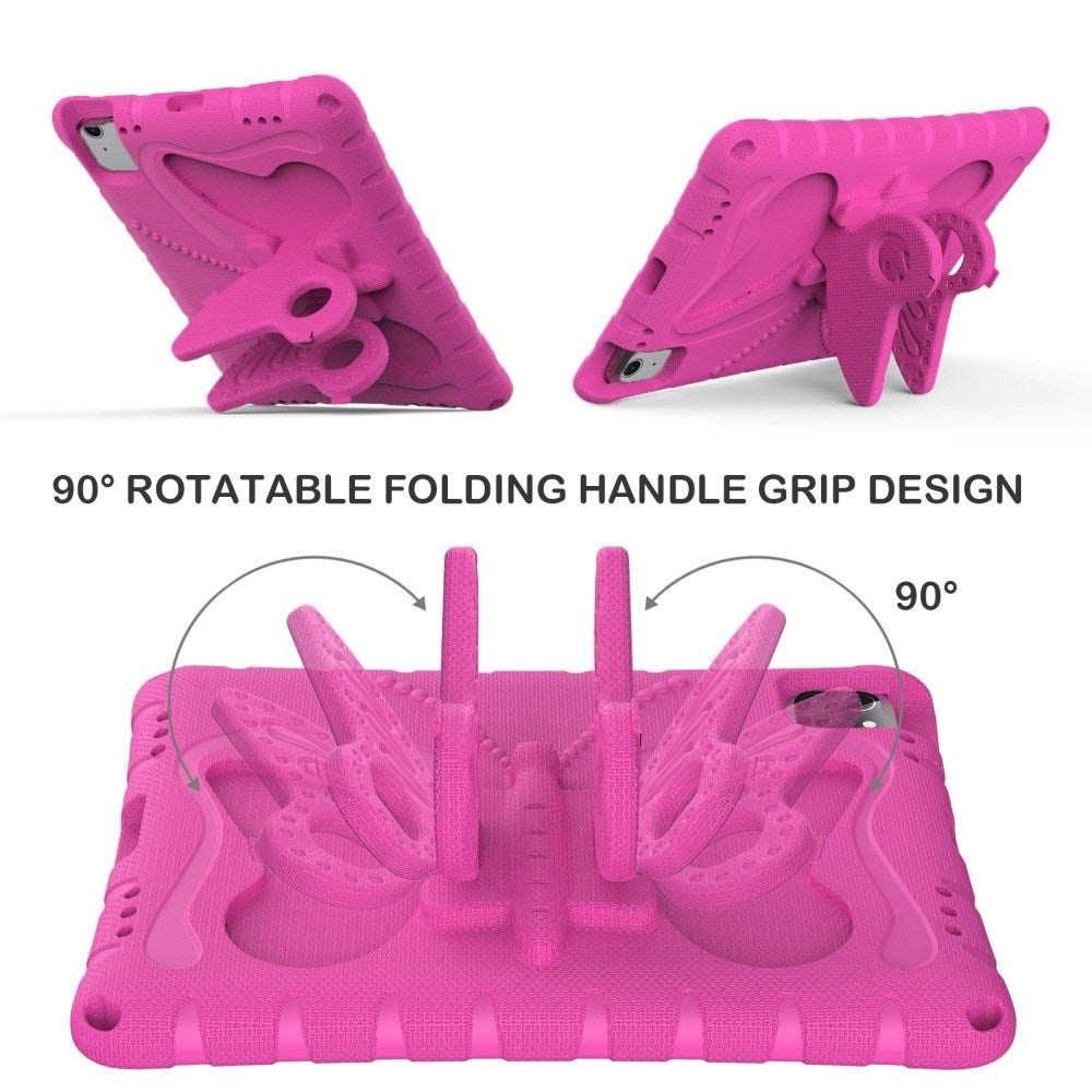 EIDERWOOD iPad Air 11" (2026 / 2025 / 2024) Butterfly Børne Cover m. Skulderstrop & Ståfunktion - Pink