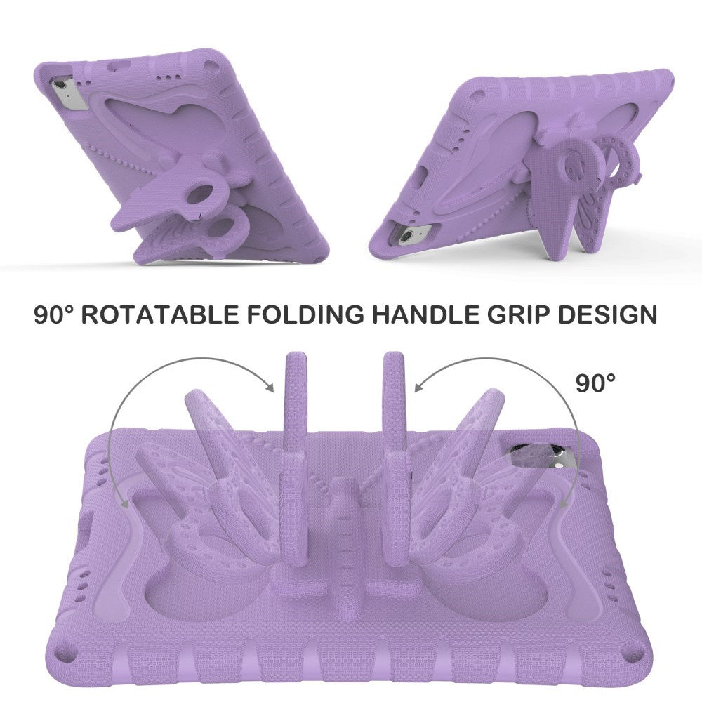 EIDERWOOD iPad Air 11" (2025 / 2024) Butterfly Børne Cover m. Skulderstrop & Ståfunktion - Lilla