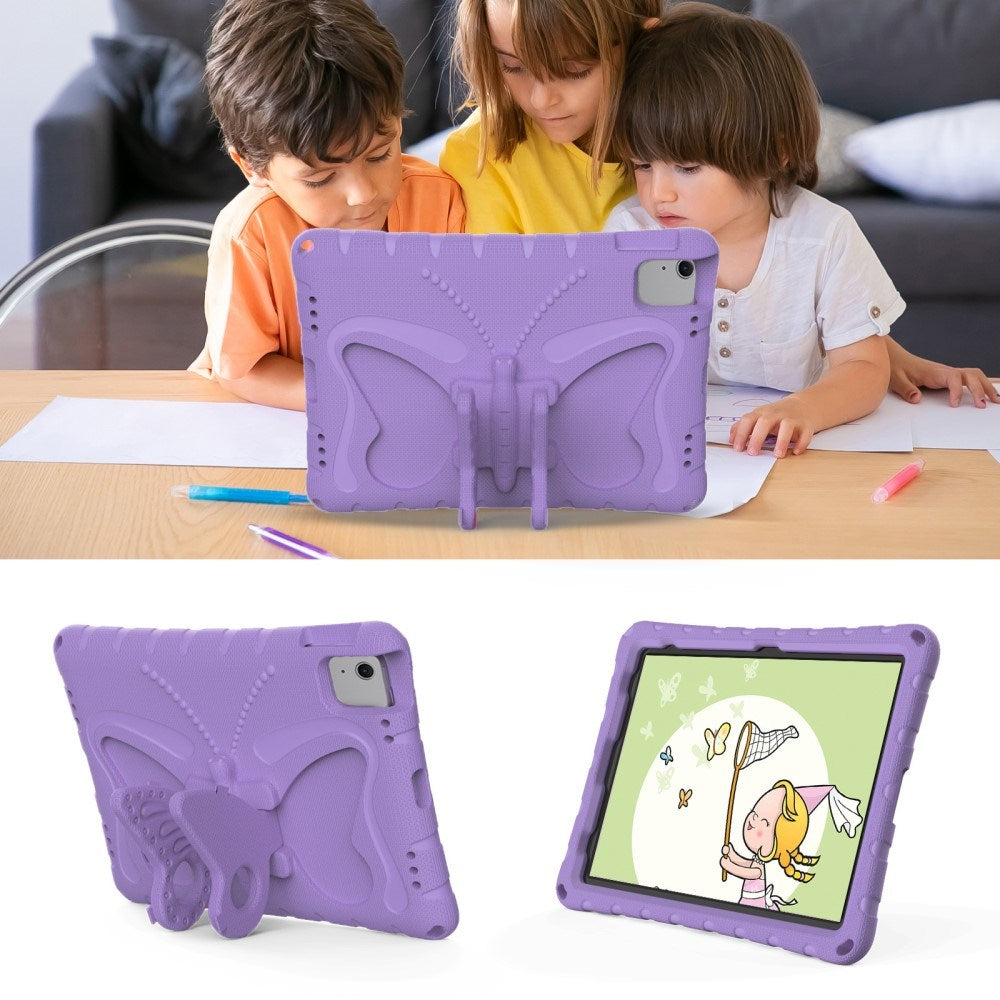 EIDERWOOD iPad Air 11" (2025 / 2024) Butterfly Børne Cover m. Skulderstrop & Ståfunktion - Lilla