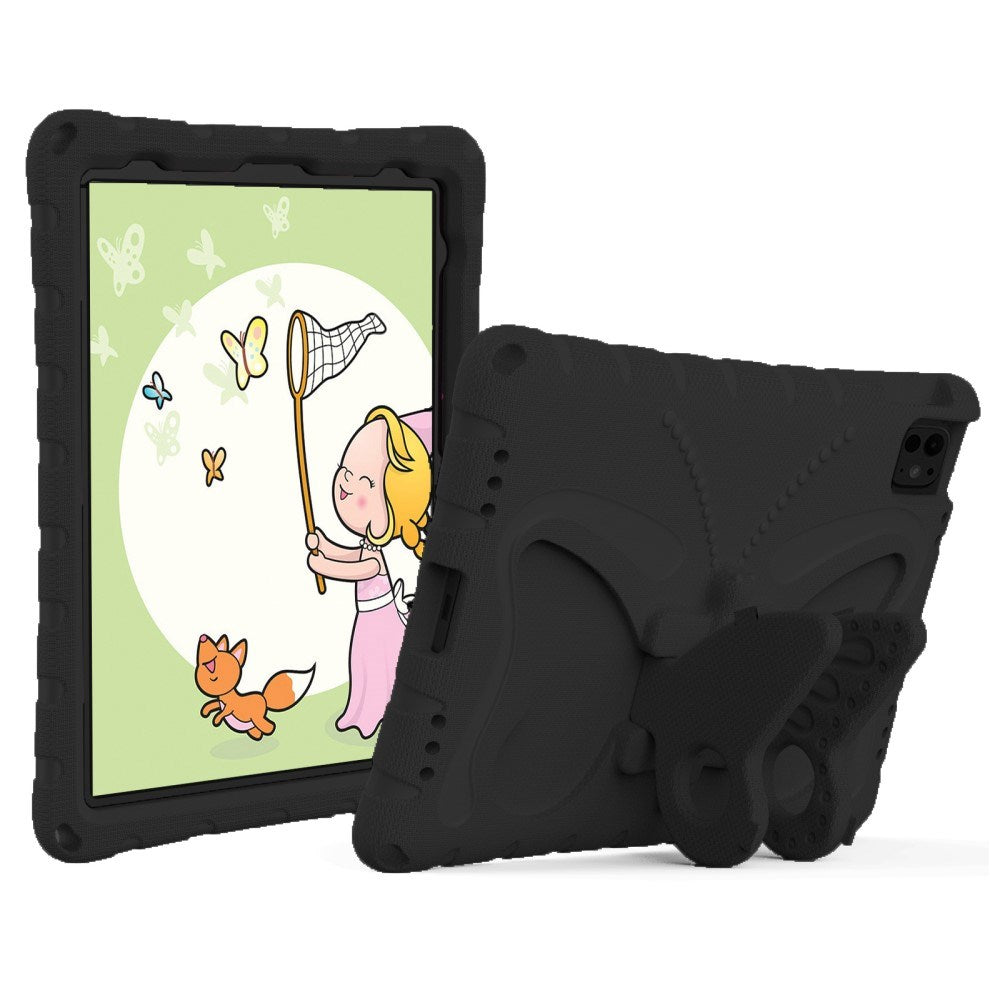 EIDERWOOD iPad Pro 11" (2025 / 2024) Butterfly Børne Cover m. Skulderstrop & Ståfunktion - Sort