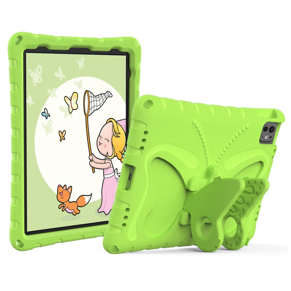EIDERWOOD iPad Pro 11" (2025 / 2024) Butterfly Børne Cover m. Skulderstrop & Ståfunktion - Grøn