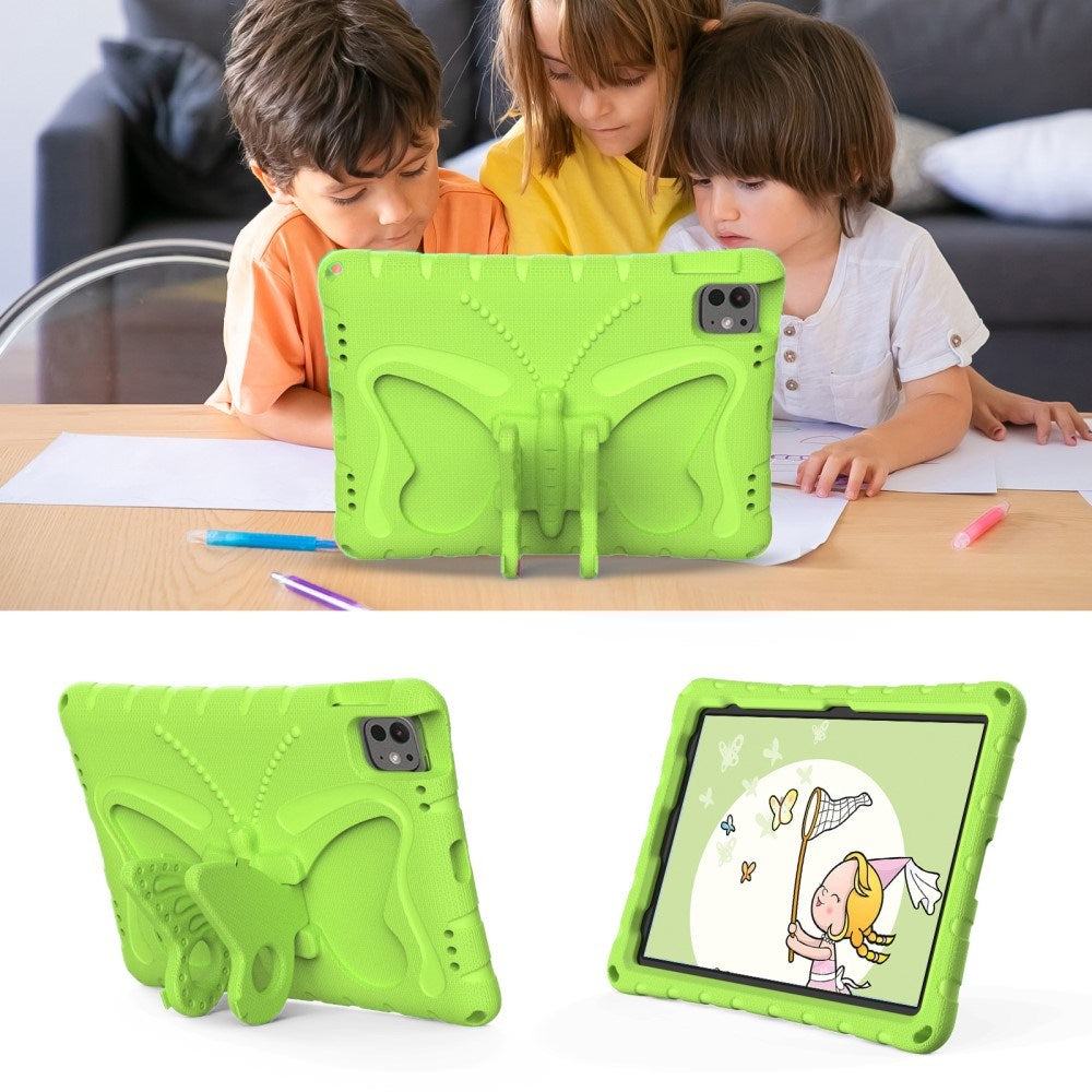 EIDERWOOD iPad Pro 11" (2025 / 2024) Butterfly Børne Cover m. Skulderstrop & Ståfunktion - Grøn