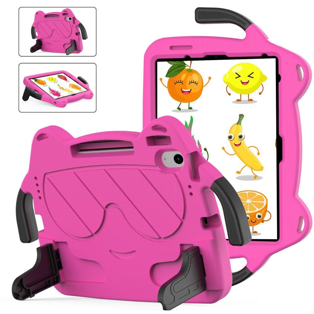 EIDERWOOD iPad Air 11" (2025 / 2024) Børne Cover m. Kickstand & Håndtag - Smiley - Lyserød