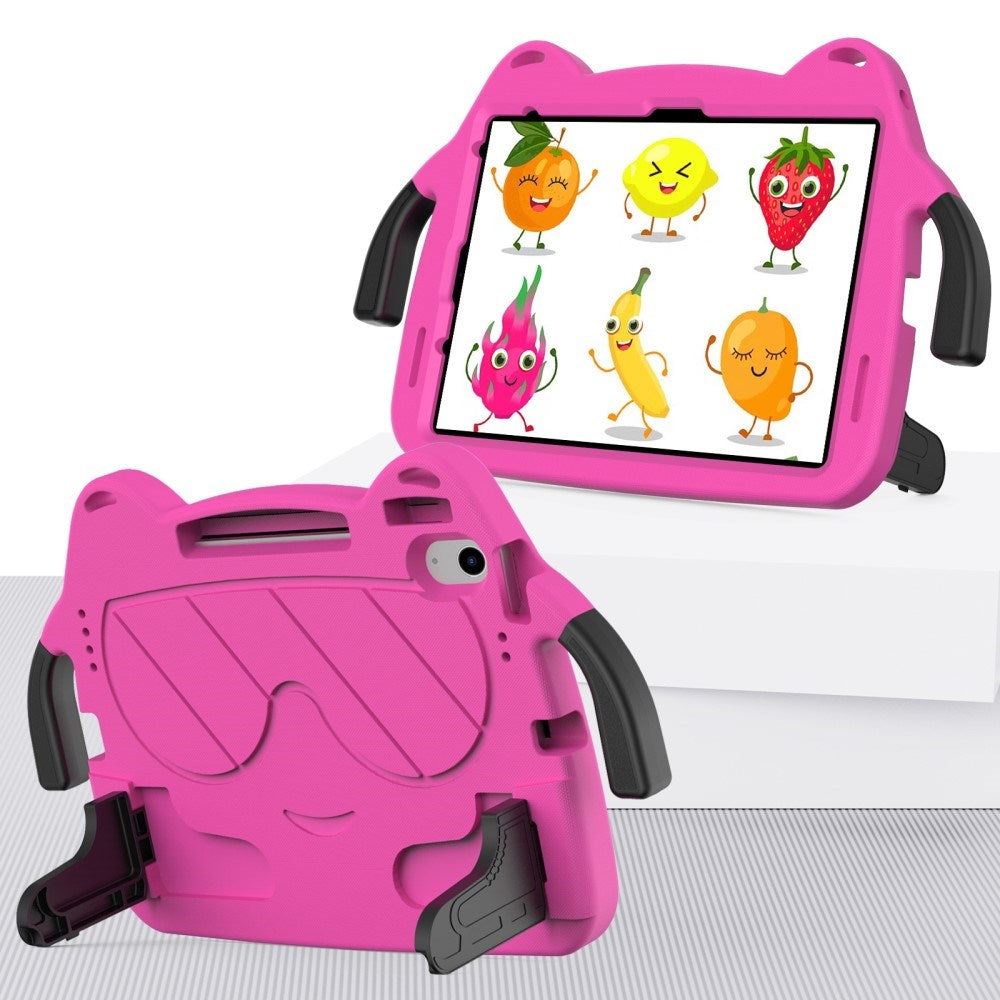 EIDERWOOD iPad Air 11" (2025 / 2024) Børne Cover m. Kickstand & Håndtag - Smiley - Lyserød
