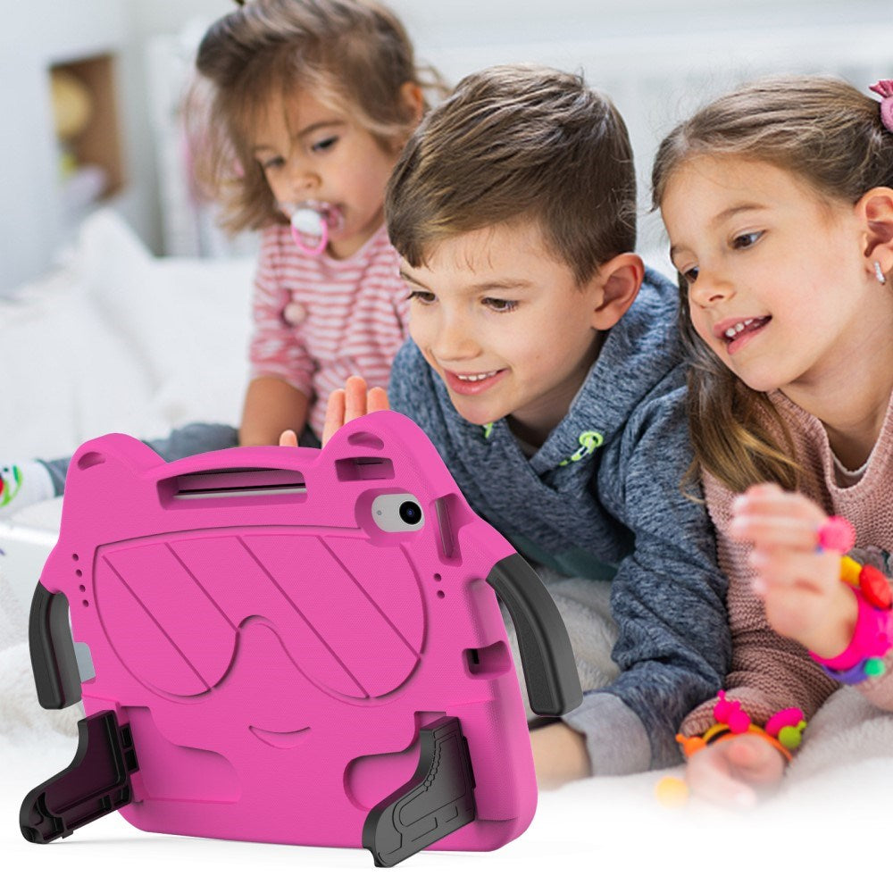 EIDERWOOD iPad Air 11" (2025 / 2024) Børne Cover m. Kickstand & Håndtag - Smiley - Lyserød