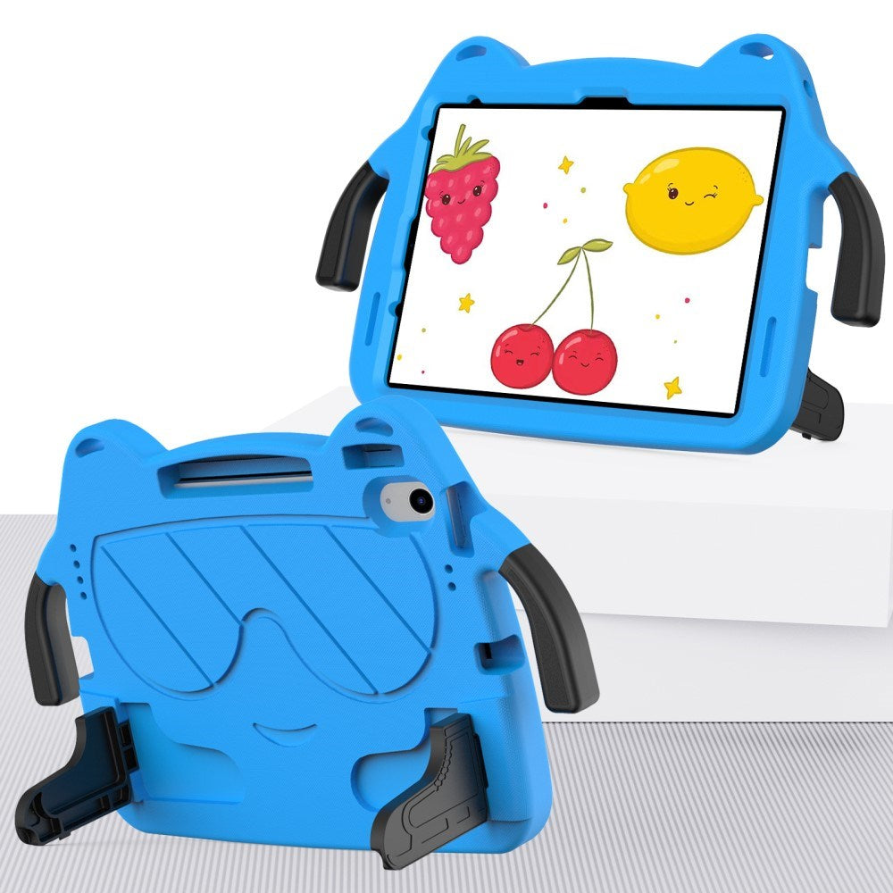 EIDERWOOD iPad Air 11" (2026 / 2025 / 2024) Børne Cover m. Kickstand & Håndtag - Smiley - Blå