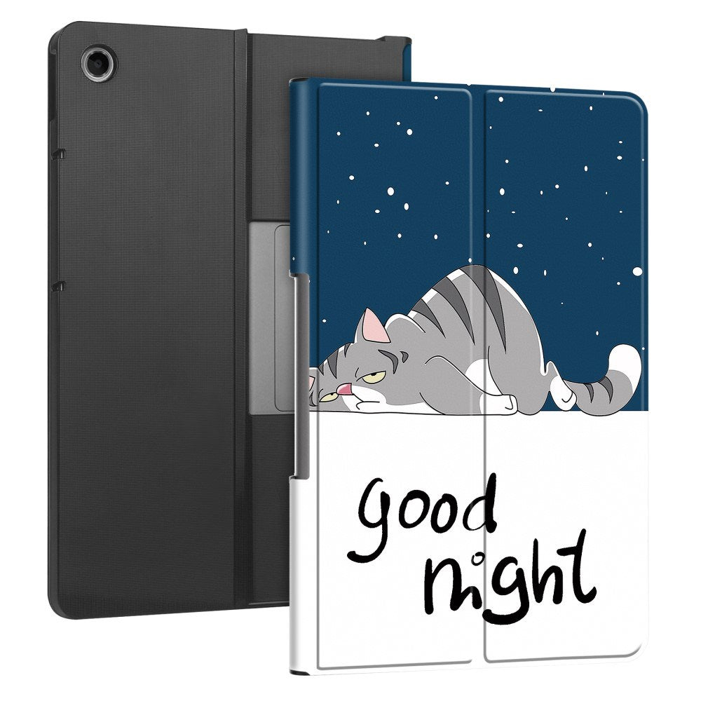 EIDERWOOD Lenovo Tab Plus 11.5" - Vegansk Læder Cover m. Mønster - Kat