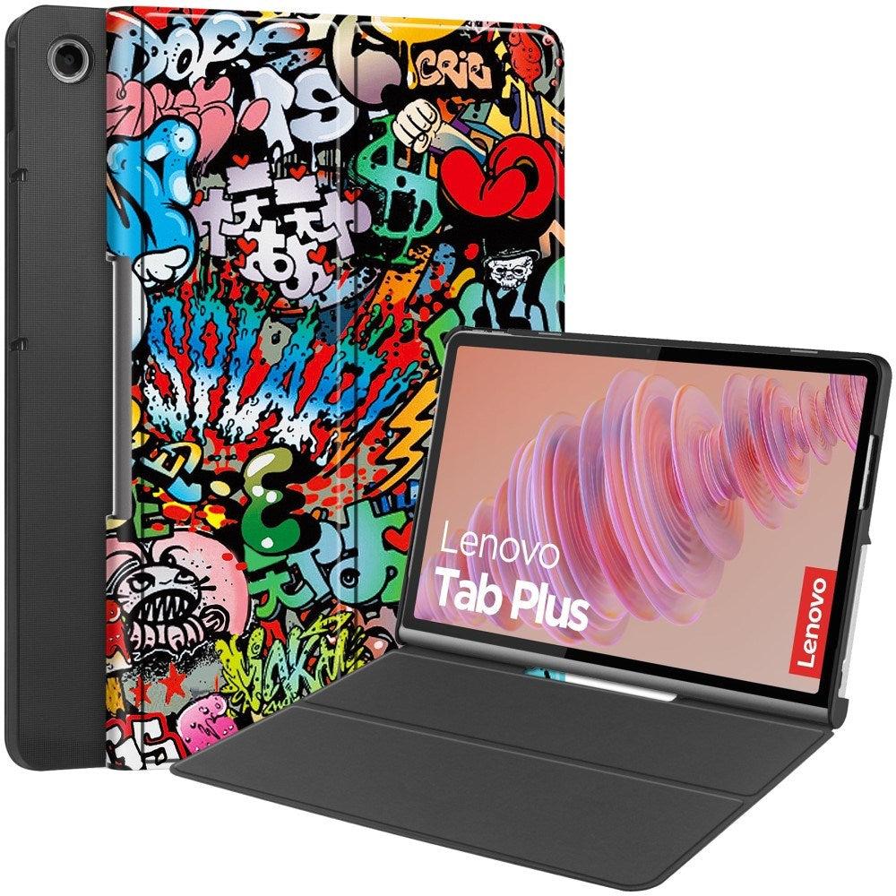 EIDERWOOD Lenovo Tab Plus 11.5" - Vegansk Læder Cover m. Mønster - Graffiti