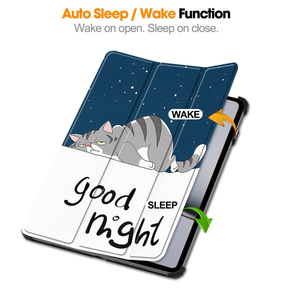 EIDERWOOD OnePlus Pad 2 Tri-Fold Kunstlæder Tablet Cover m. Vågeblus Funktion - Kat