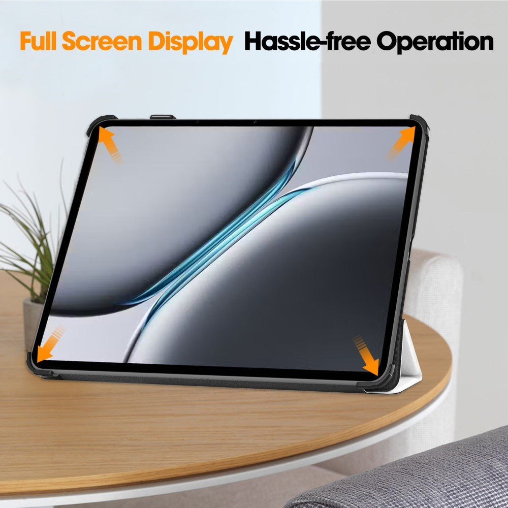 EIDERWOOD OnePlus Pad 2 Tri-Fold Kunstlæder Tablet Cover m. Vågeblus Funktion - Kat