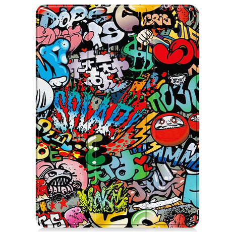 EIDERWOOD OnePlus Pad 2 Tri-Fold Kunstlæder Tablet Cover m. Vågeblus Funktion - Graffiti