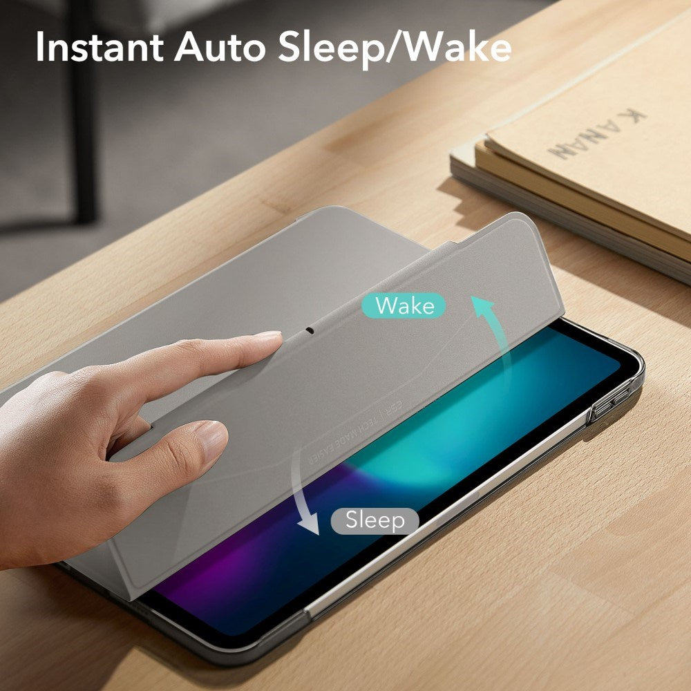 ESR iPad Pro 13" (2025 / 2024) Tri-Fold Flip Cover m. Apple Pencil Holder - Grå