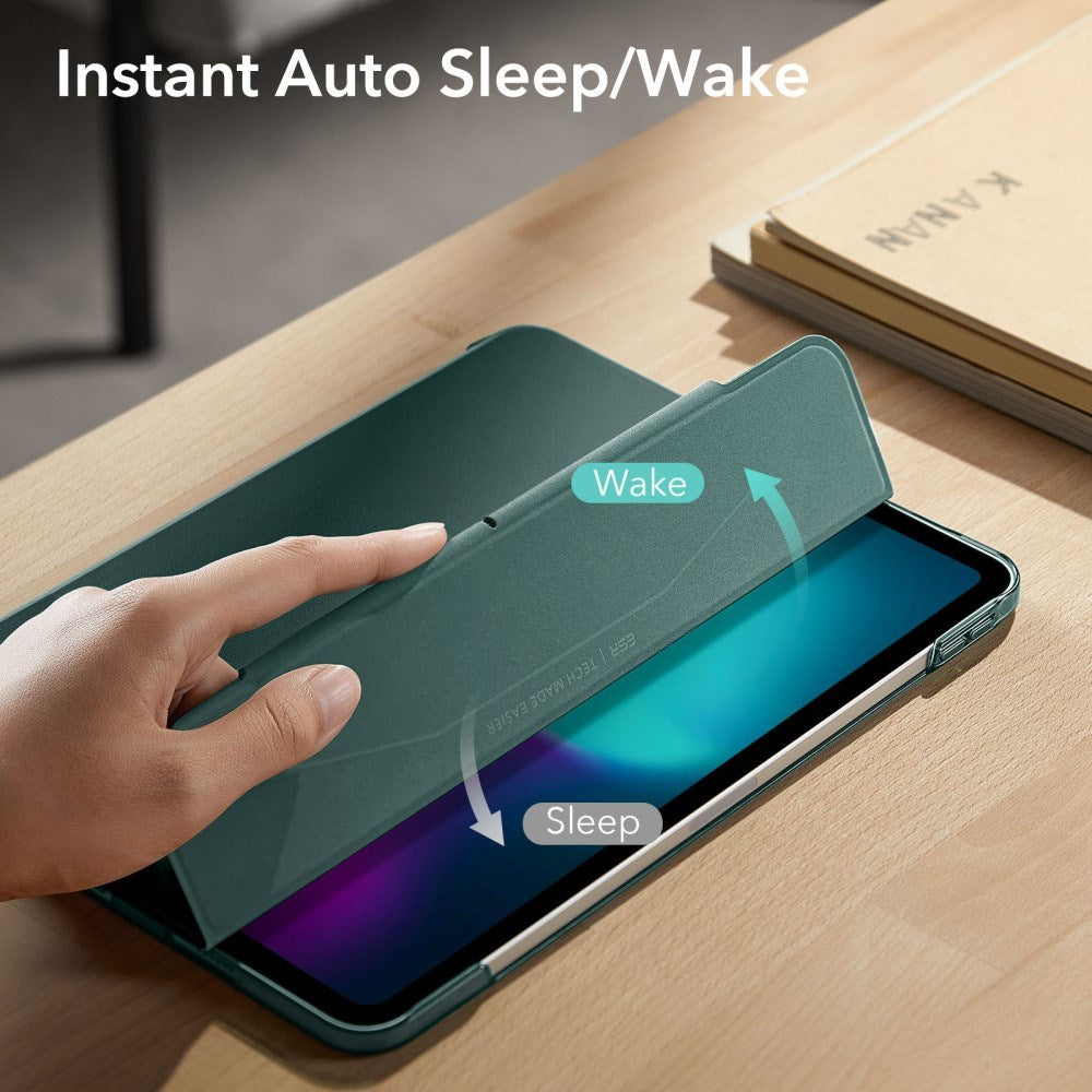 ESR iPad Pro 11" (2025 / 2024) Tri-Fold Flip Cover m. Apple Pencil Holder - Grøn