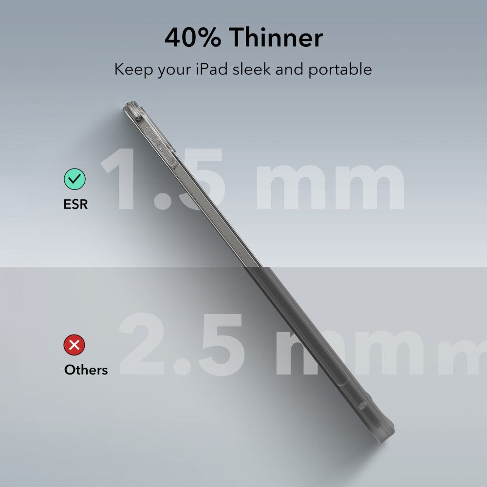 ESR iPad Pro 13" (2025 / 2024) Hybrid Cover - Gennemsigtig / Sort