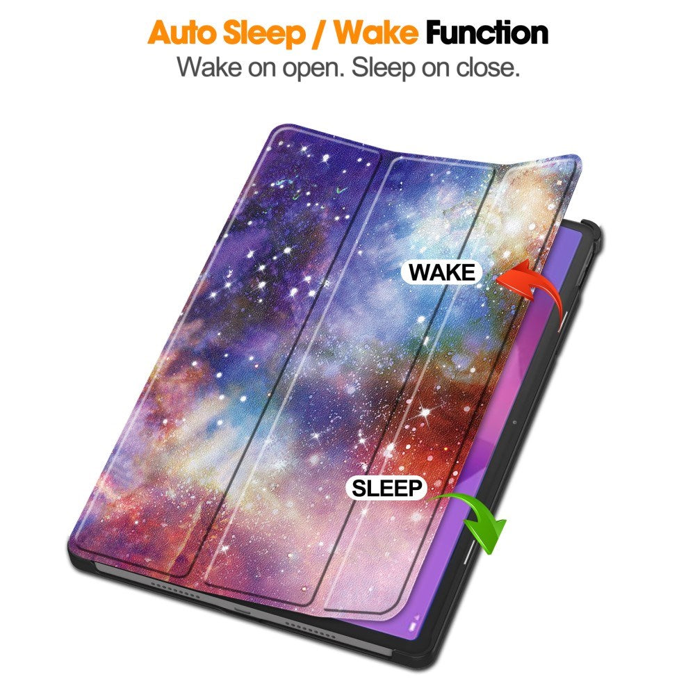 Lenovo IdeaTab Pro - EIDERWOOD Tri-Fold Kunstlæder Flip Cover m. Mønster - Galakse