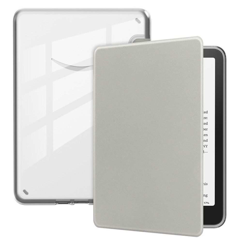 EIDERWOOD Amazon Kindle Paperwhite (2024) Kunstlæder Flip Case - Gennemsigtig / Grå