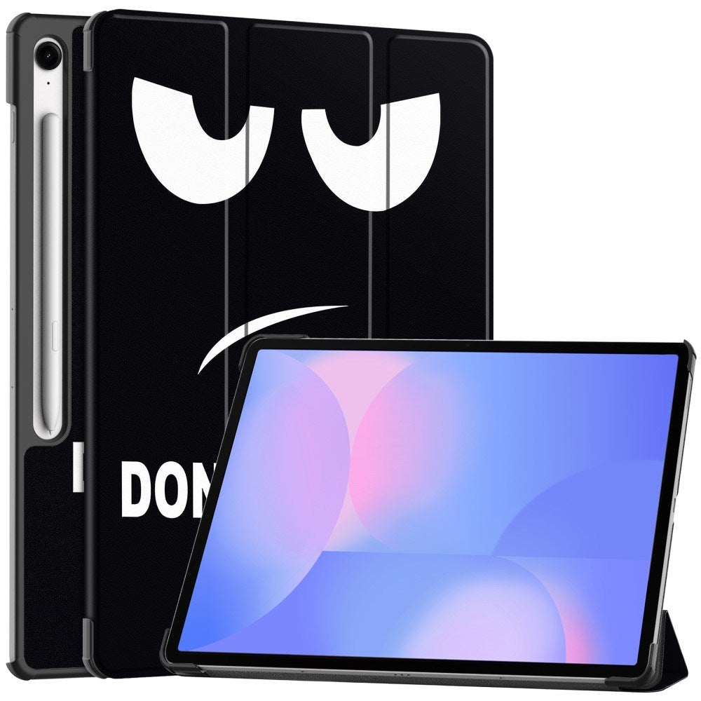 Samsung Galaxy Tab S10 FE+ (Plus) - EIDERWOOD Tri-Fold Kunstlæder Flip Cover m. Mønster - Don't Touch Me