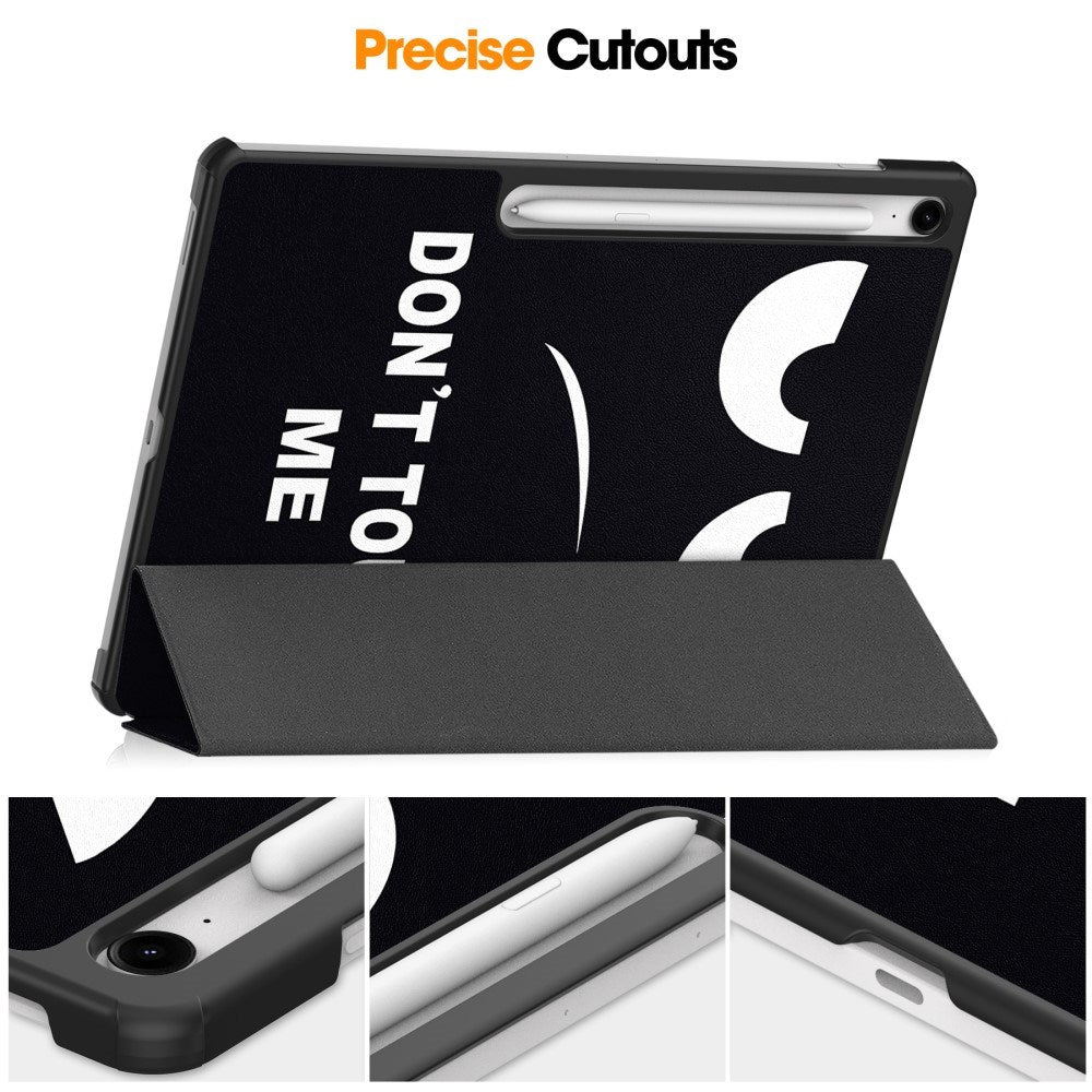 Samsung Galaxy Tab S10 FE+ (Plus) - EIDERWOOD Tri-Fold Kunstlæder Flip Cover m. Mønster - Don't Touch Me